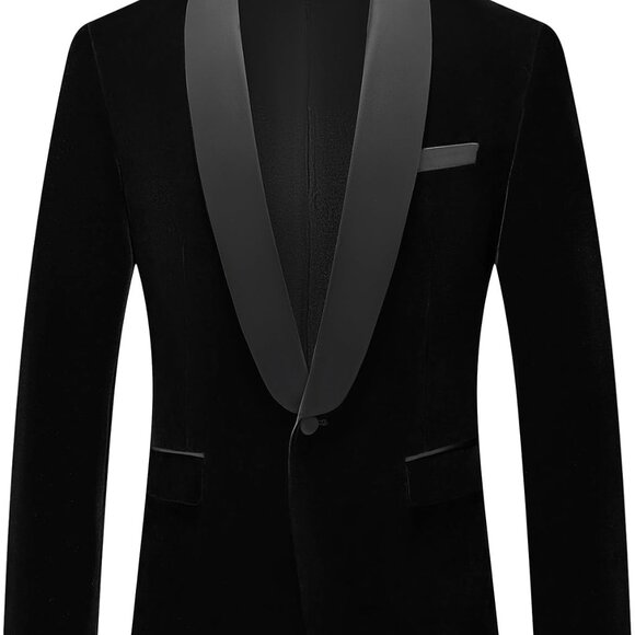 Sophisticated Men's Velvet Tuxedo Blazer Jacket - Ideal for Weddings & Dinners